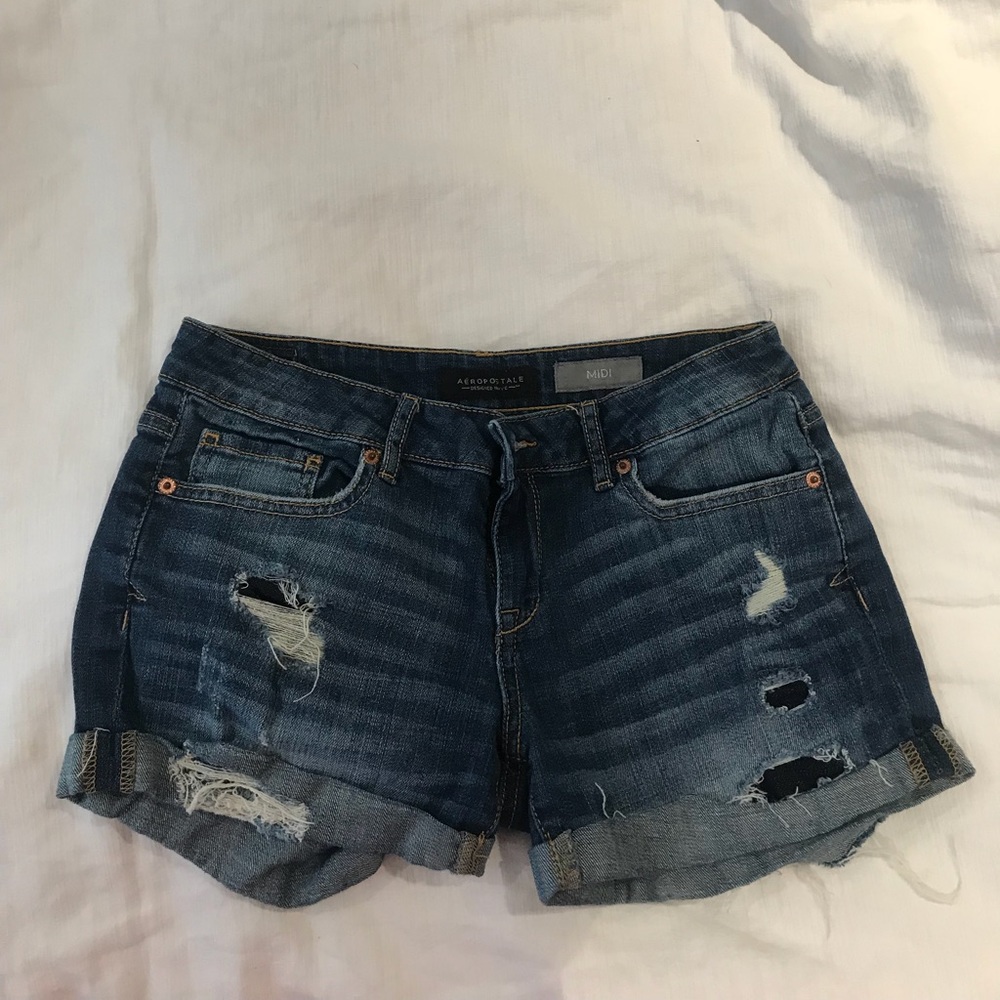 jean ripped shorts